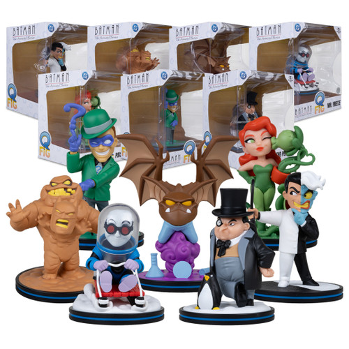 Two-Face/Poison Ivy/Clayface/Riddler/Man-Bat/The Penguin/Mr. Freeze (Batman: The Animated Series) Bundle (7) 4" Q-Fig Posed Figures