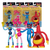 Daddy Long Legs/Mommy Long Legs/Nightmare Huggy/Chum Chompkins (Poppy Playtime) Bendable Bundle (4) 4.5" Figures