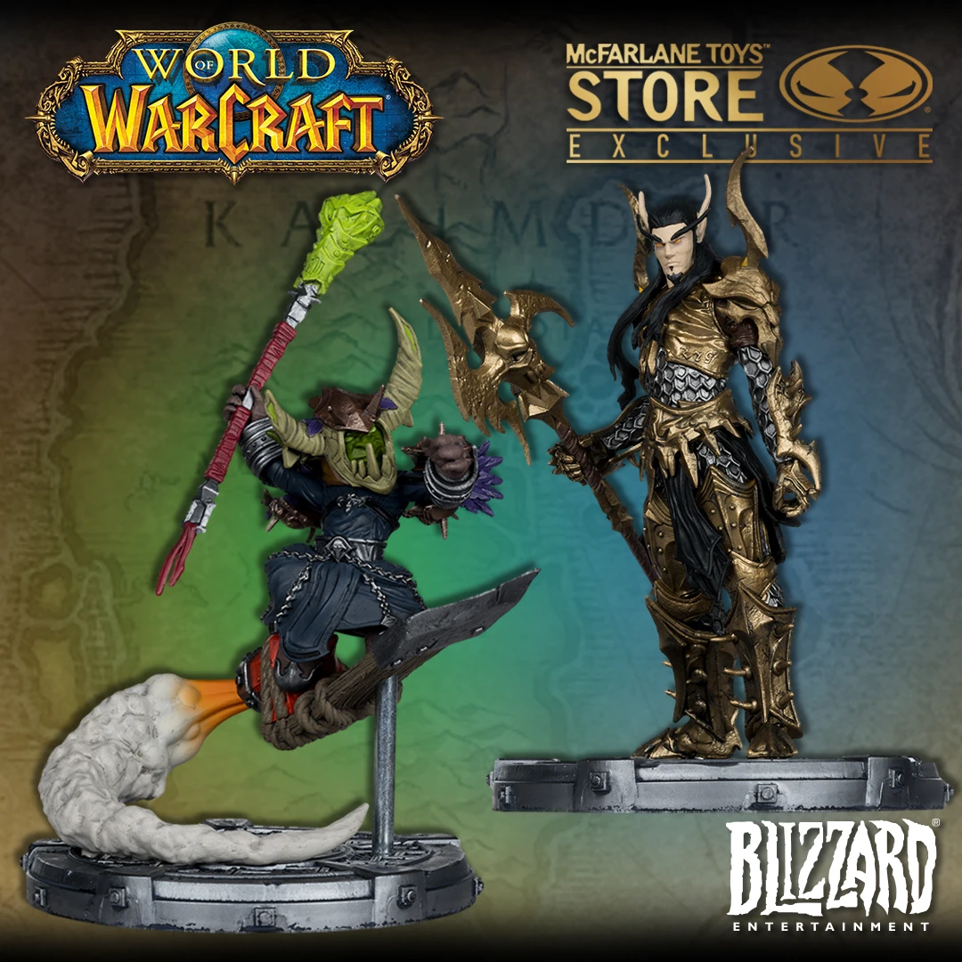 NEW World of WarCraft McFarlane Toys Store Exclusives! In Honor of BlizzCon, 1:12th Scale Dark Elf & Goblin Posed Figures & Bundle.&nbsp;Buy Now!