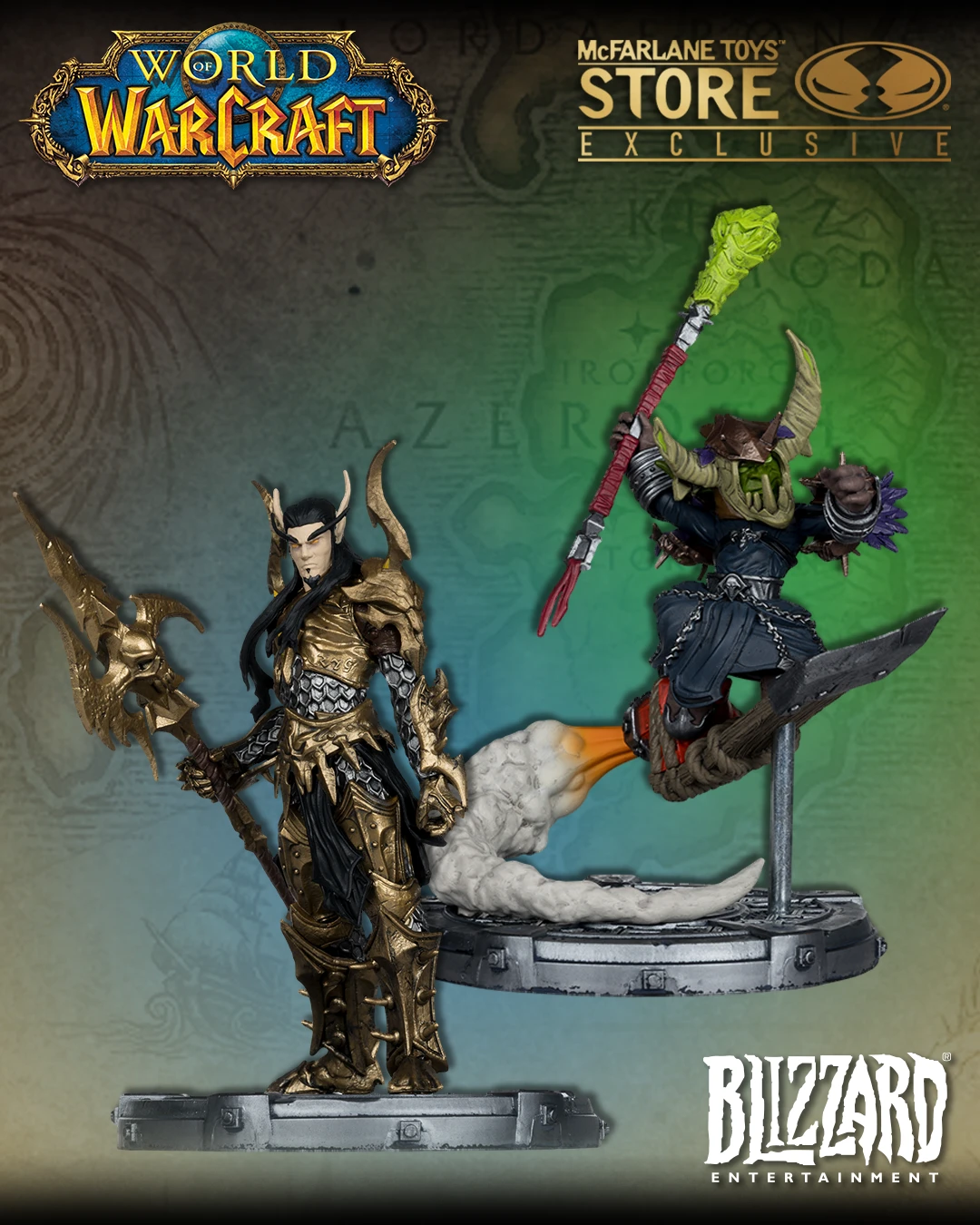 New World of Warcraft Spotlight, Blizzard entertainment, Blood Elf & Goblin 1:12 Posed Figures