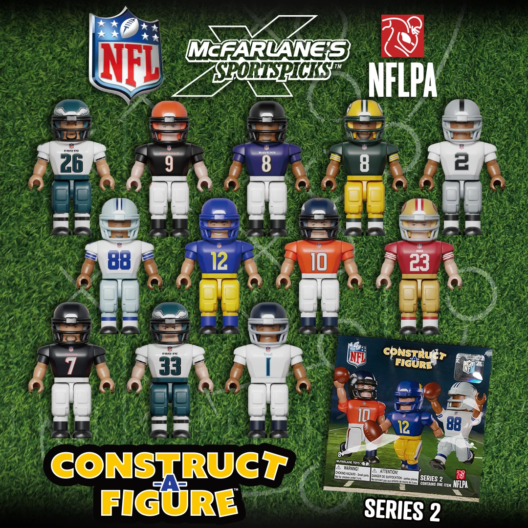 NEW McFarlane's SportsPicks NFL! 2" Tall NFL Constract-A-Figure Blind Bags. Blind bag is RANDOMLY SELECTED, player received is not guaranteed. Buy Now!