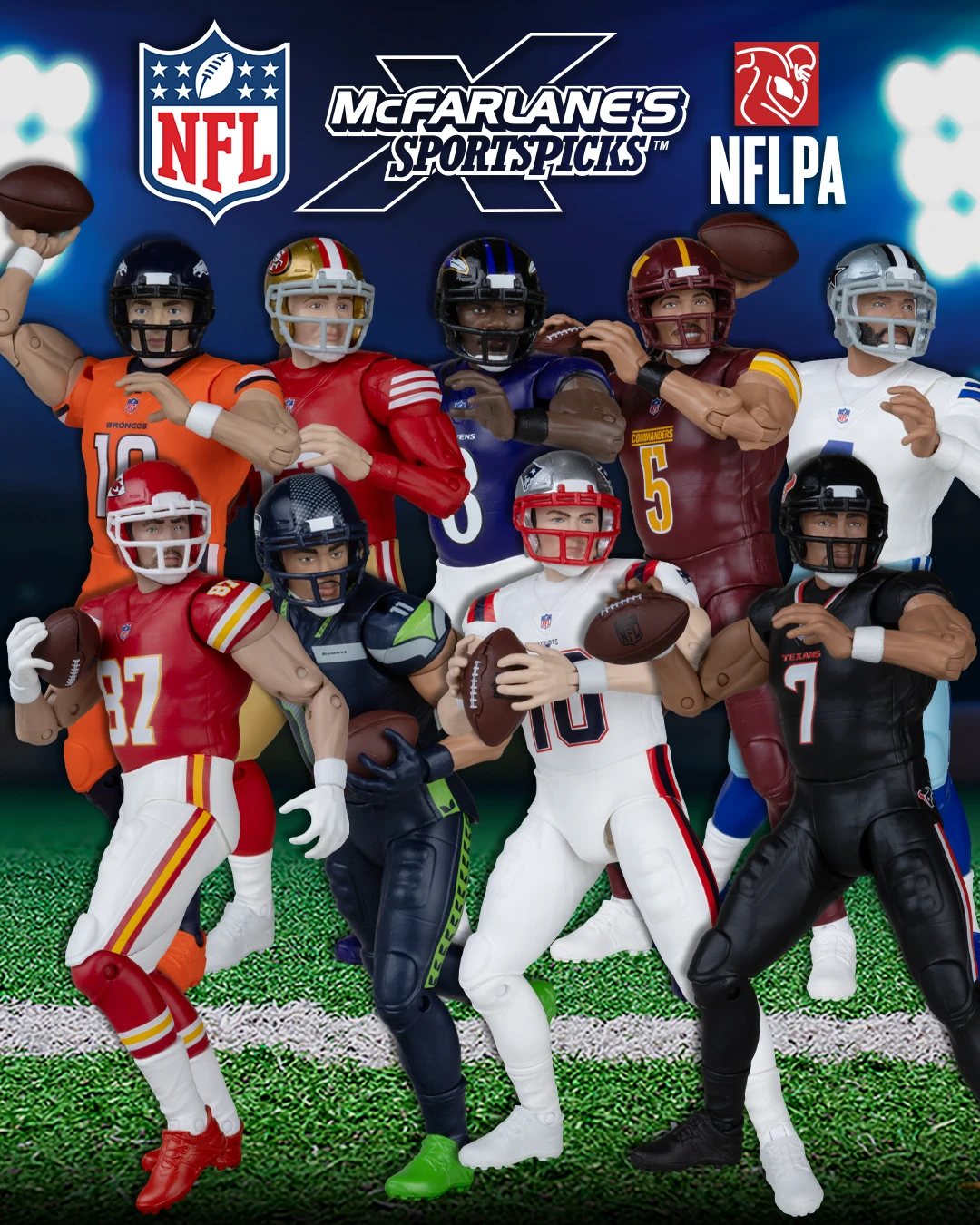 NEW McFarlane's SportsPicks NFL: Your Favorite NFL Players in 6" Scale Action Figures & Bundle. (Button) Pre-Order!