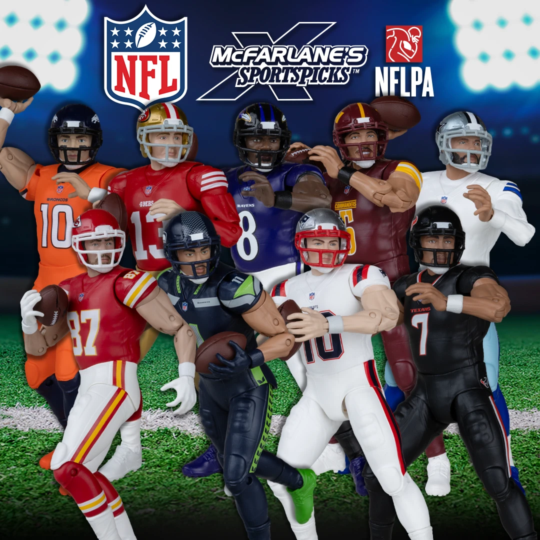 NEW NFL McFarlane's SportsPicks! Articulated Figures Wave 2! Your favorite NFL Players, 6" Action Figures, and bundle available for Pre-Order Now!