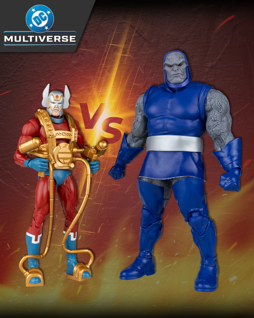 Pre-Order Spotlight: NEW DC Multiverse: Darkseid vs Orion (2-Pack) (Button) Pre-Order.