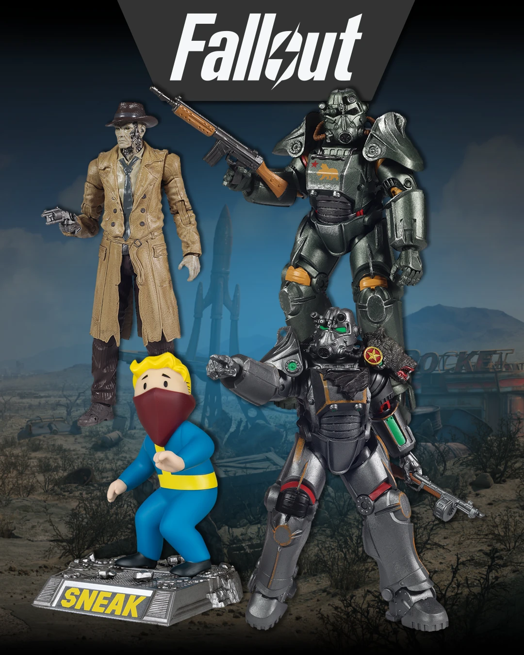 Pre-Order Spotlight! New Fallout Game Figures! Your Favorite Characters from the Fallout Gaming Universe 7" Scale Figures, 5" Scale Vault Boy & Bundle! Pre-Order!
