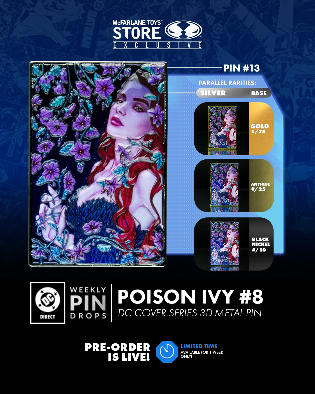 Dc Direct Poison Ivy #8 DC Cover Series 3D Metal Pin