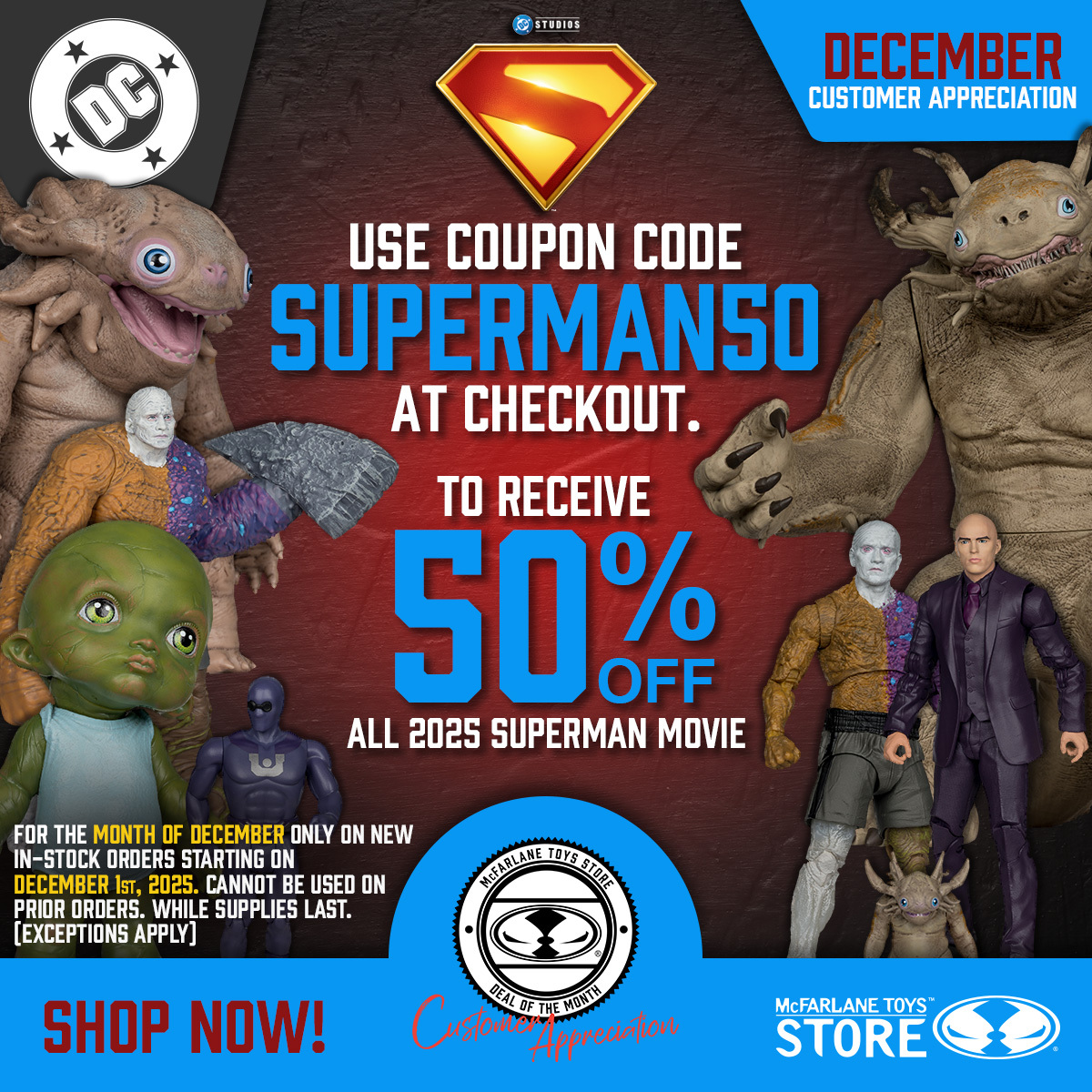 50% Off In-Stock Superman Movie with Coupon Code SUPERMAN50