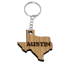 Wooden Texas Keychain Lazer beam Wooden Texas Keychain Lazer beam