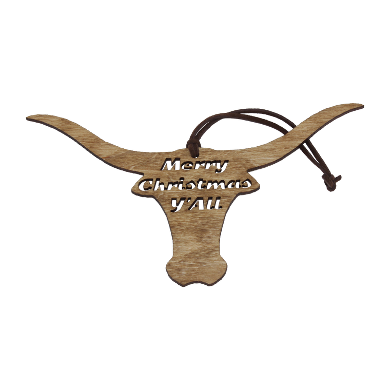 Merry Christmas Y'all Longhorn Ornament