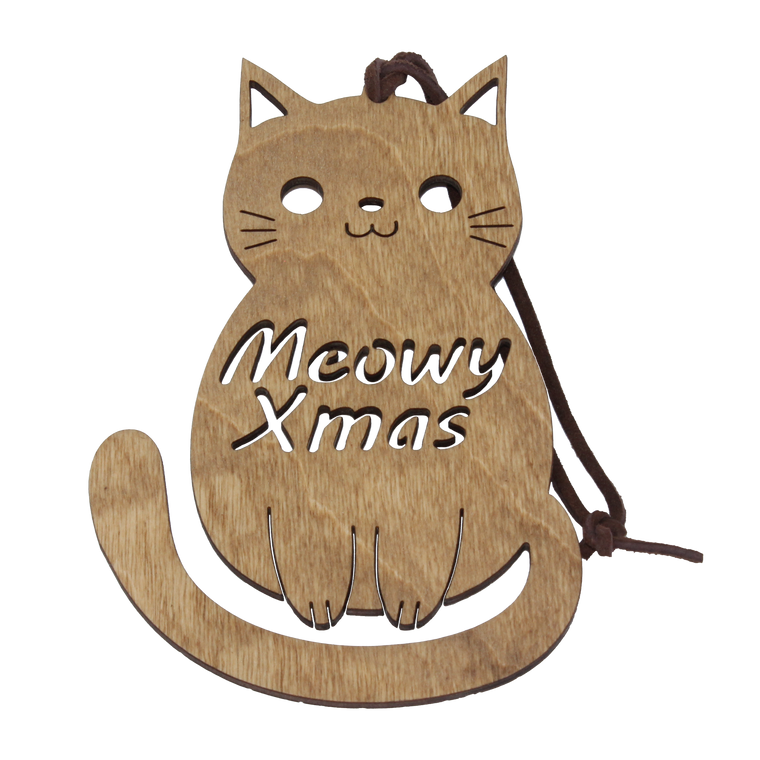 Wooden Ornament Cat Ornament Christmas Ornament