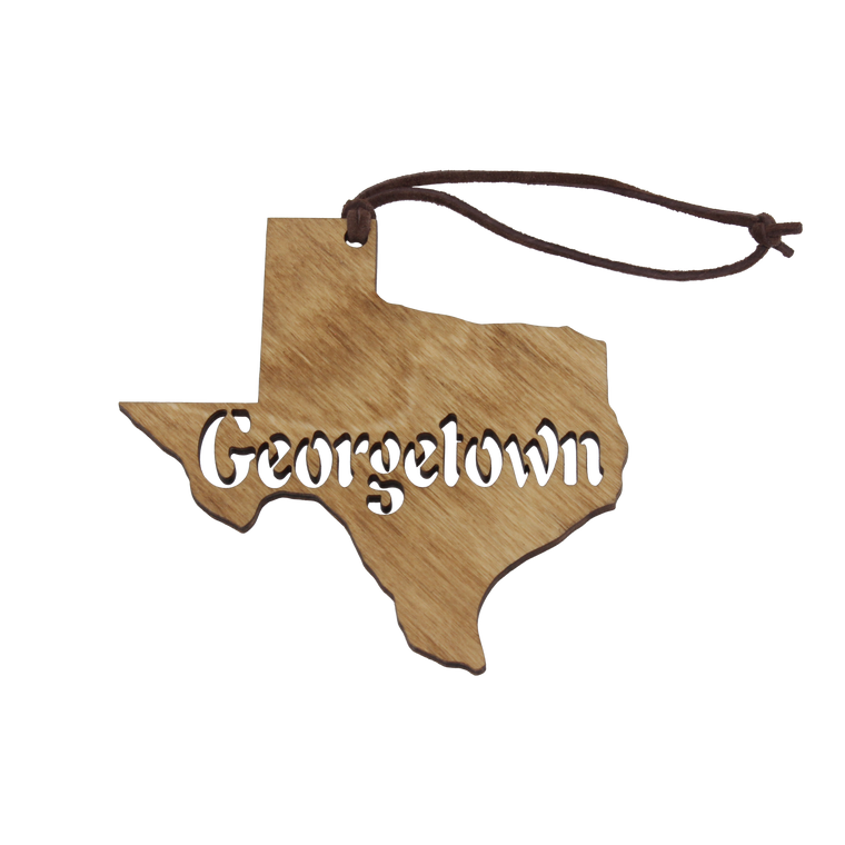 Wooden Texas Ornament Georgetown Texas Ornament