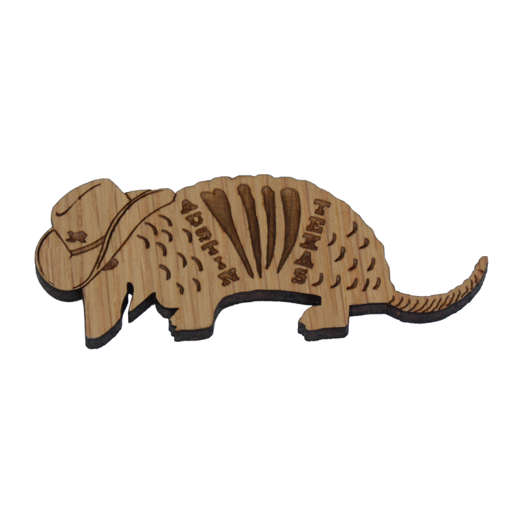 Wooden Armadillo Magnet