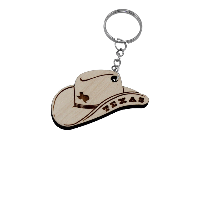 Wooden Hat Keychain