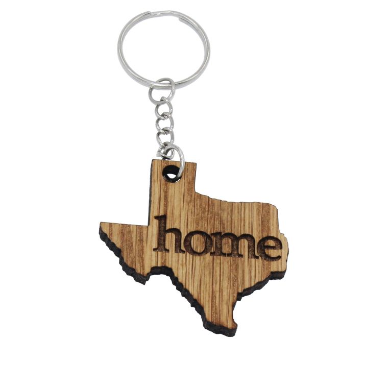 Wooden Texas Keychain Lazer Beam