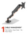 Single Monitor Desk Mount - Gas Spring Clamp - cable management