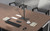 Dual Monitor Desk Mount - Free Standing - top view with table