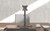Dual Monitor Desk Mount - Free Standing - front view with table