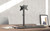 Dual Monitor Desk Mount - Free Standing - side view with table