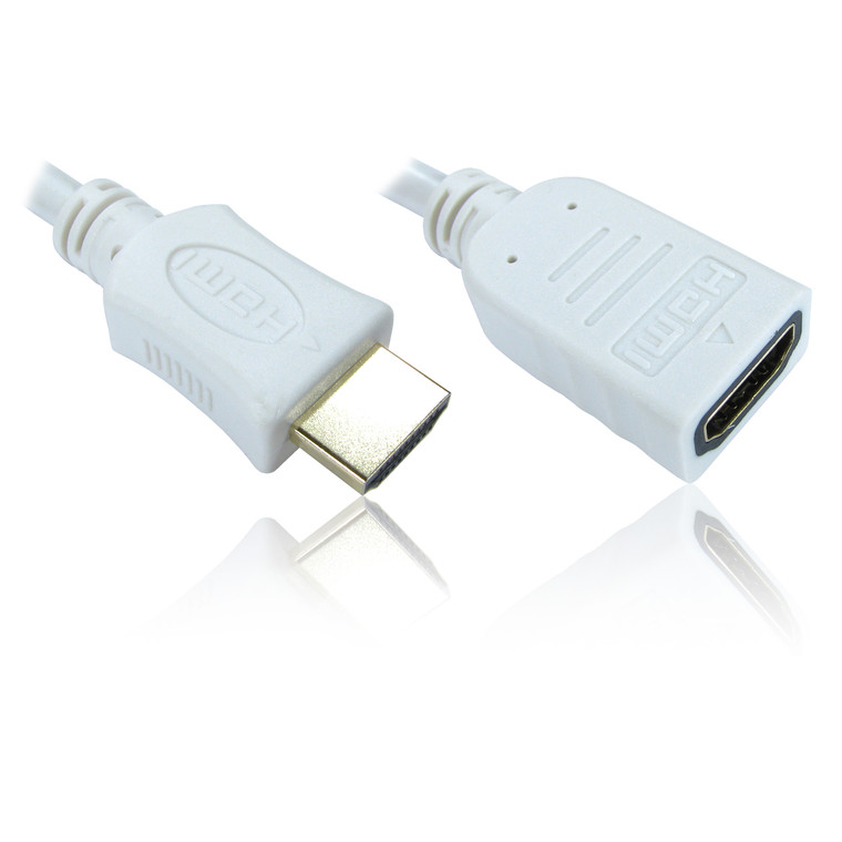 1m hdmi extension cable in white 4k60hz