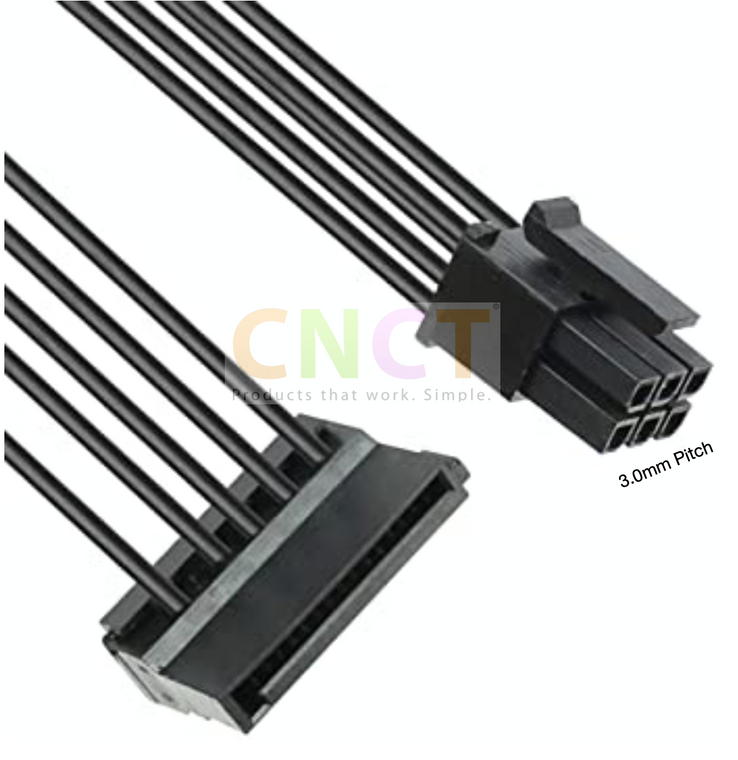 micro fit 6 pin to sata 15 pin in black