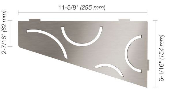Schluter ShelfE Quadrilateral Curve Stainless Steel SES3 D6 EB