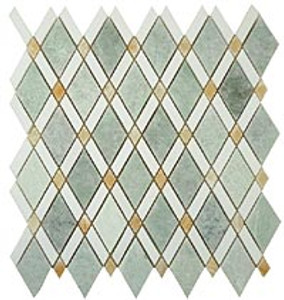 GT Glass Diamond Ming Green, Thassos White, Honey Onyx  DS-58