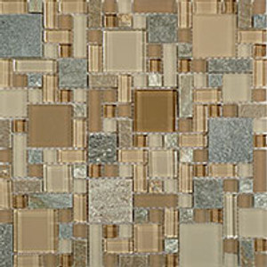 GT Glass Glass & Slate Block Random Chestnut Screen GS-29 GT Glass Glass & Slate Block Random Chestnut Screen GS-29