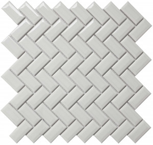 Roca CC Mosaics Diamond Herringbone Bright White 12 x 12 Mosaic 