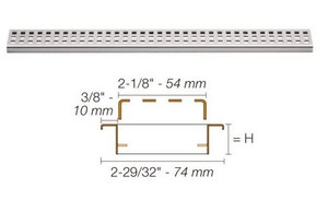 Schluter Kerdi Line Grate Assembly Square Brushed Stainless Steel 