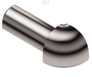 Schluter Rondec 90 Degree Outside Corner Aluminum w Polished Chrome Finish Schluter Rondec 90 Degree Outside Corner Aluminum w Polished Chrome Finish
