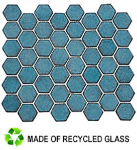 GT Glass Greenwich Hexagon  Lafayette Blue GR-888 GT Glass Greenwich Hexagon  Lafayette Blue GR-888