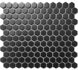Splash Cascade 1" Hexagon Black Splash Cascade 1" Hexagon Black