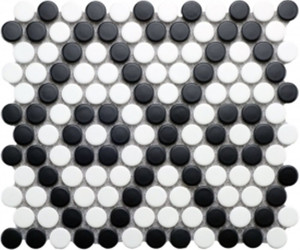 Splash Cascade Diamond Penny Round Black & White Splash Cascade Diamond Penny Round Black & White