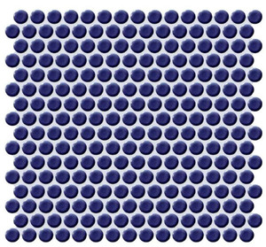 Splash Cascade Penny Round Navy Blue Glossy Splash Cascade Penny Round Navy Blue Glossy