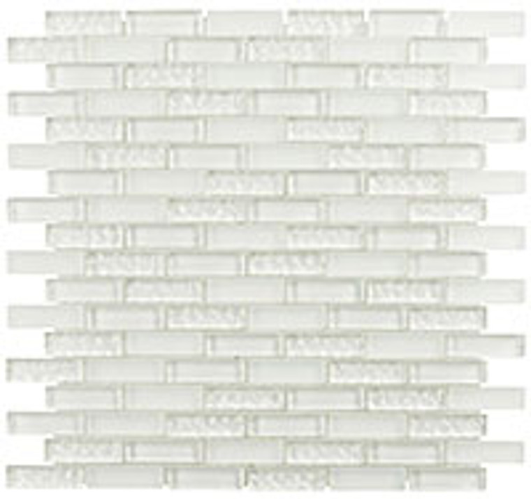 GT Glass Glacier 5/8 x 2 Bumpy Brick Bright White GL-82