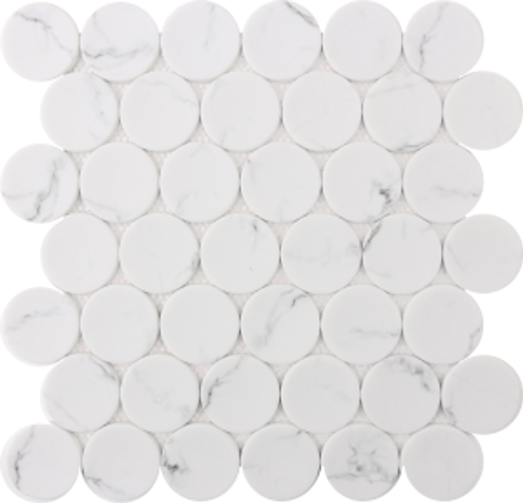 Roca Rockart Dots White Statuary 12 x 12 Mosaic 