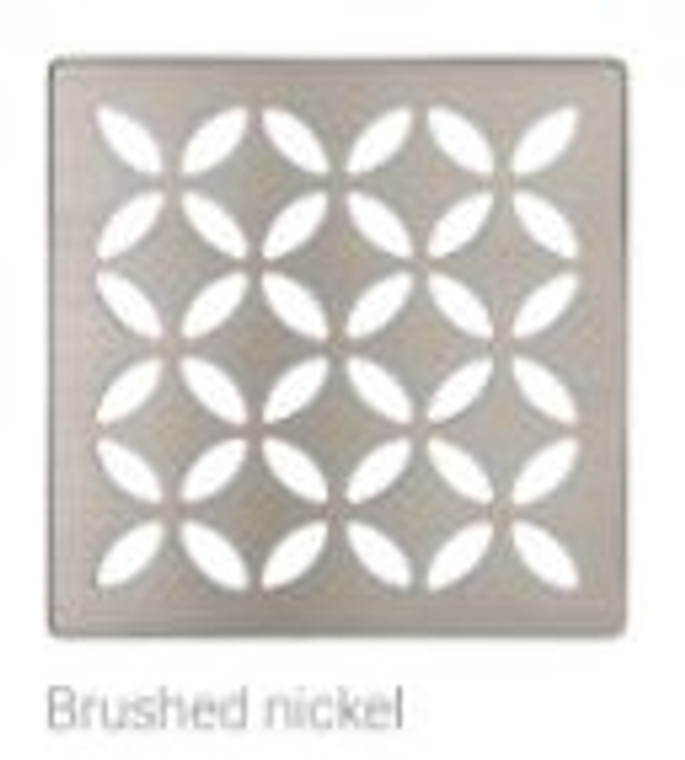 Schluter Kerdi Drain 4" Style Floral Brushed Nickel(EBT) KDIF4 GRK EBT D5 For 2" Outlet