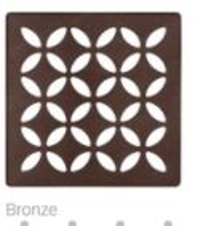 Schluter Kerdi Drain 4" Trendline Floral Bronze(TSOB) KDIF4 GRK TSOB D5 For 2" Outlet