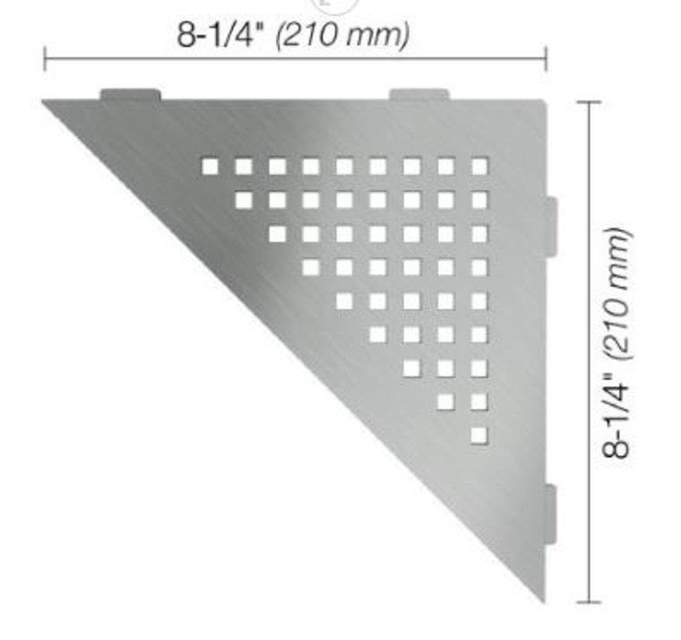 Schluter Shelf-E Triangular Square Stainless Steel SES1 D3 EB
