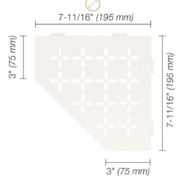 Schluter Shelf-E Pentagonal Floral Matte White SES2 D5 MBW