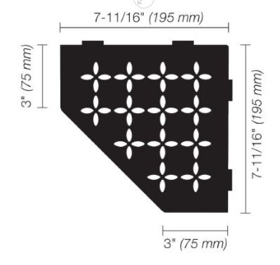 Schluter Shelf-E Pentagonal Floral Matte Black SES2 D5 MGS