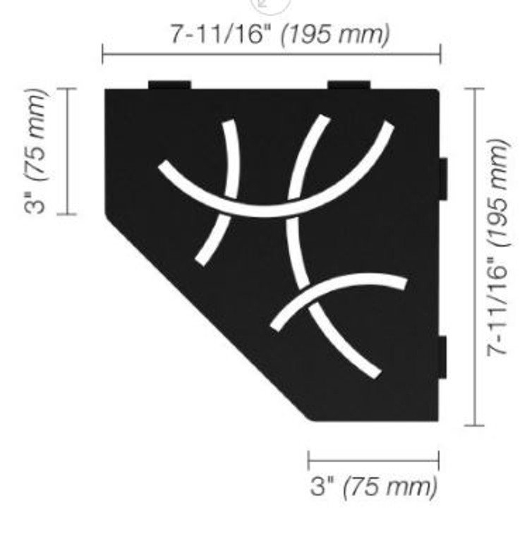 Schluter Shelf-E Pentagonal Curve Matte Black SES2 D6 MGS