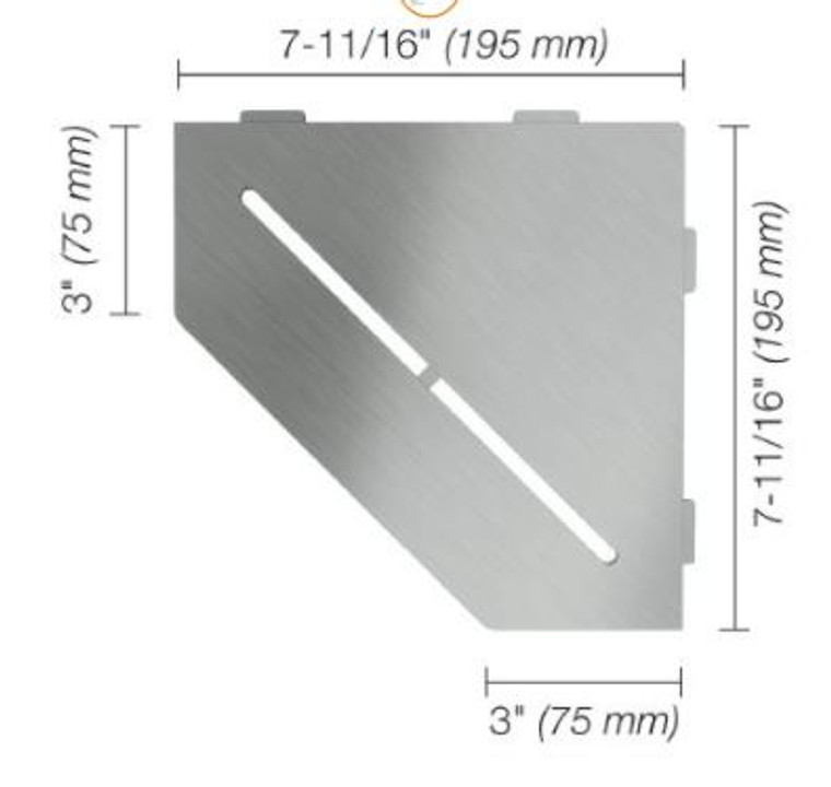 Schluter Shelf-E Pentagonal Pure Stainless Steel SES2 D7 EB