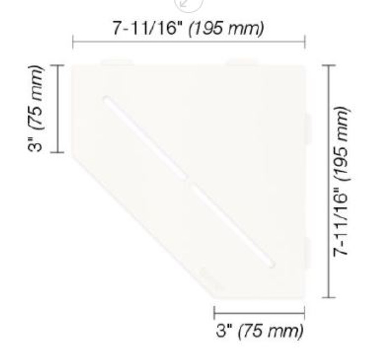 Schluter Shelf-E Pentagonal Pure Matte White SES2 D7 MBW