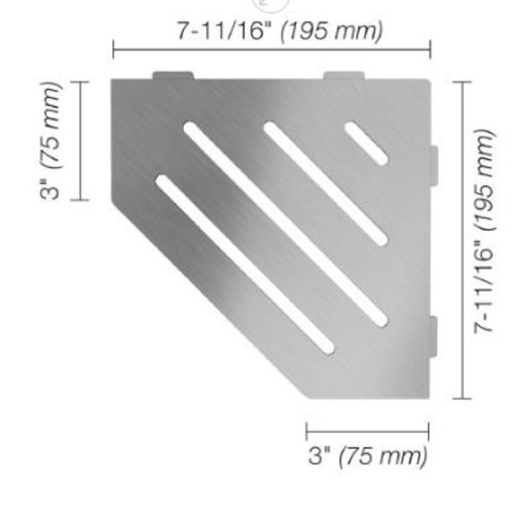 Schluter Shelf-E Pentagonal Wave Stainless Steel SES2 D10 EB