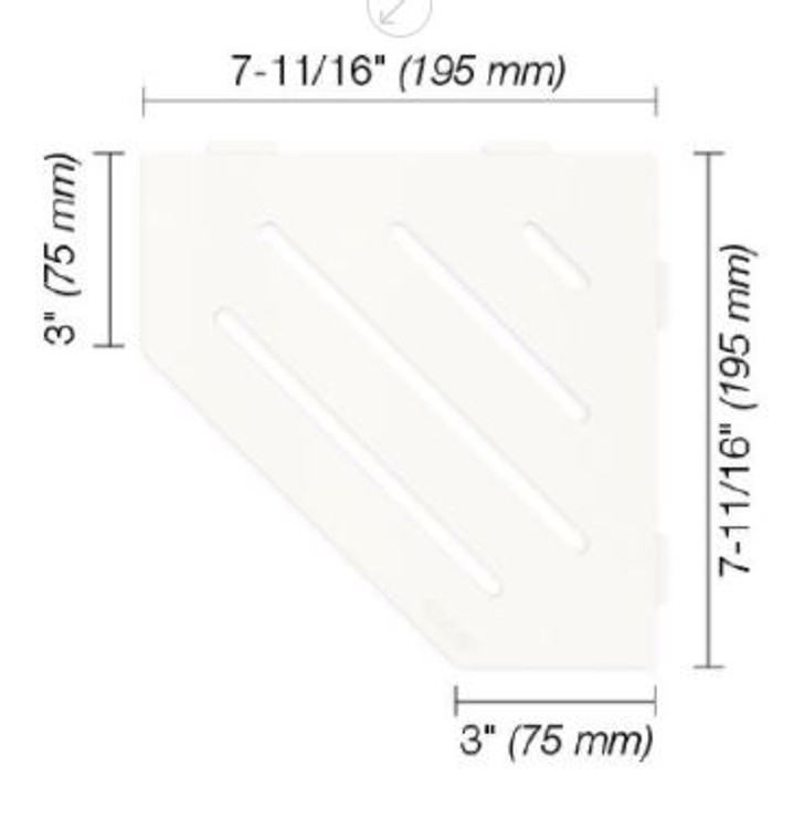 Schluter Shelf-E Pentagonal Wave Matte White SES2 D10 MBW
