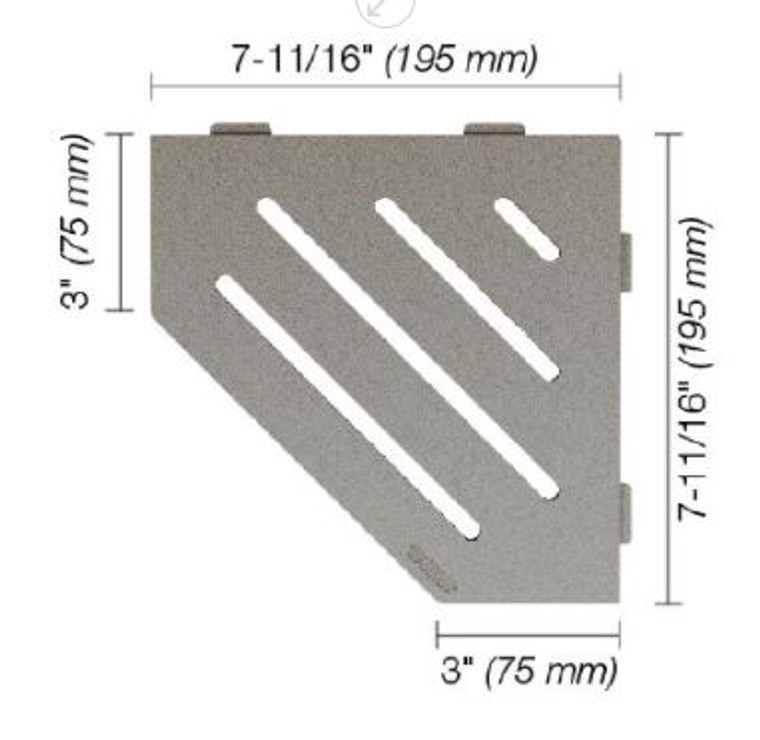 Schluter Shelf-E Pentagonal Wave Stone Grey SES2 D10 TSSG