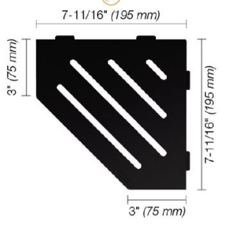 Schluter Shelf-E Pentagonal Wave Matte Black SES2 D10 MGS