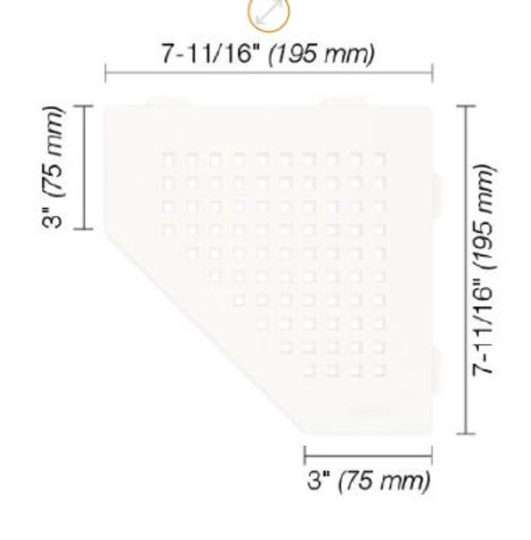 Schluter Shelf-E Pentagonal Square Matte White SES2 D3 MBW