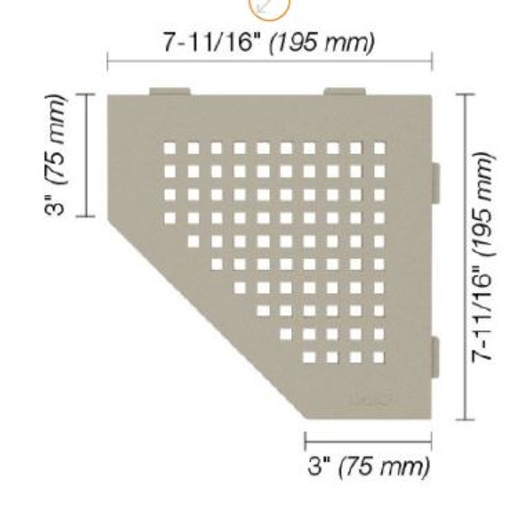 Schluter Shelf-E Pentagonal Square Greige SES2 D3 TSBG